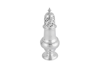 Lot 636 - A George III sterling silver sugar caster, London 1778 by Samuel Wood (first reg. 3rd July 1733)