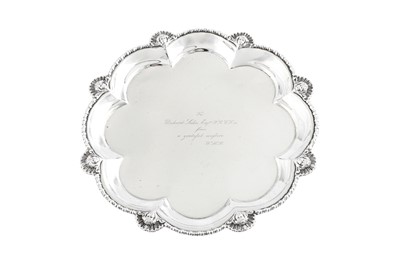 Lot 464 - A George V Irish sterling silver salver, Dublin 1913 by Harrods Stores Ltd
