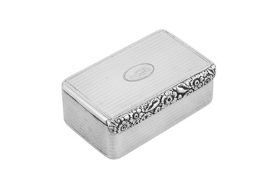 Lot 13 - A George III sterling silver snuff box, London 1818 by William Ellerby