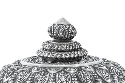 Lot 181 - A mid-20th century Cambodian silver covered dish on stand (Tok), circa 1960