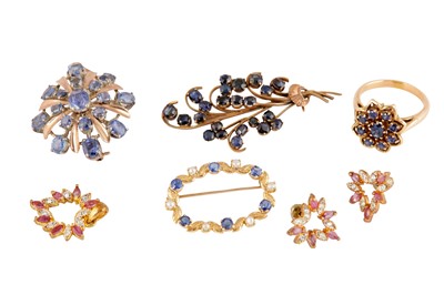 Lot 107 - A GROUP OF SAPPHIRE JEWELLERY