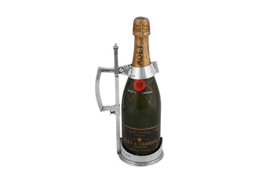 Lot 531 - A Victorian sterling silver wine bottle holder, Birmingham 1899 by Elkington