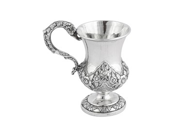Lot 79 - A mid- 19th century Indian Colonial silver christening mug, Madras circa 1840 by George Gordon and Co (active 1821-48)