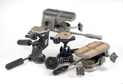 Lot 28 - Four LARGE Gitzo & Manfrotto Tripod Heads.