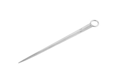 Lot 621 - A George III Irish provincial silver meat skewer, Cork circa 1800 by Joseph Gibson (active circa 1784-1820)