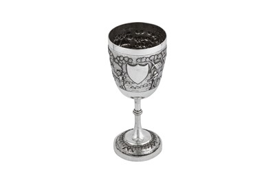 Lot 124 - An early 20th century Anglo - Indian unmarked silver goblet, Calcutta circa 1910