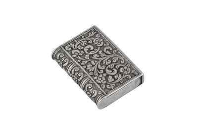 Lot 128 - An early 20th century Anglo – Indian silver vesta case, Cutch circa 1900 mark of Jaram Bachur