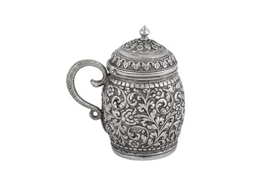 Lot 130 - A late 19th century Anglo – Indian unmarked silver mustard pot, Cutch circa 1890