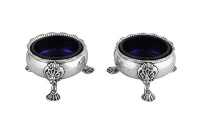Lot 548 - A pair of George II sterling silver salts, London 1742 by Edward Wood (first reg. 18th Aug 1722, this mark: 3rd Sep 1740)