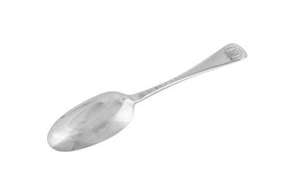 Lot 410 - An early George II sterling silver tablespoon, London 1728 by John Ludlow (reg. 26th June 1720)
