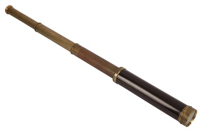 Lot 329 - A DOLLOND THREE DRAWER BRASS AND LACQUERED TELESCOPE, 19TH CENTURY