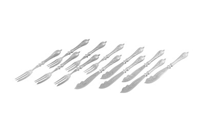 Lot 323 - A set of late 19th / early 20th century German 800 standard fish eaters, Heilbronn circa 1900 by Bruckmann & Söhne