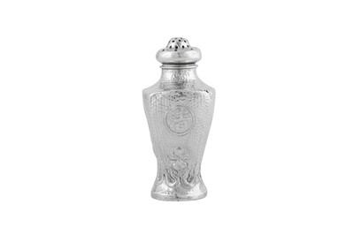 Lot 202 - An early 20th century Chinese Export silver pepper pot, Jiujiang circa 1930 by Tu Qing Yun