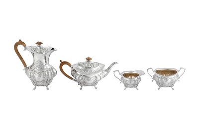 Lot 536 - A Victorian sterling silver four-piece tea and coffee service, Sheffield 1897 by Mappin Brothers