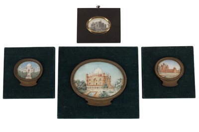 Lot 410 - λ FOUR INDIAN IVORY ARCHITECTURAL MINIATURES