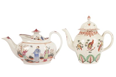 Lot 137 - A SETH PENNINGTON (LIVERPOOL) PORCELAIN COFFEE POT AND COVER, CIRCA 1778-1799