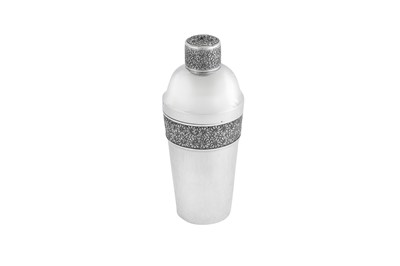 Lot 180 - An early to mid-20th century Cambodian silver cocktail shaker, circa 1930-50