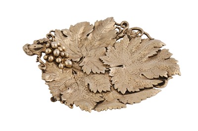 Lot 538 - A Victorian sterling silver gilt electrotyped dish, Birmingham 1859 by Elkington and Co