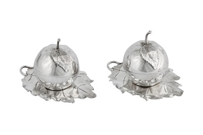 Lot 62 - A pair of Elizabeth II sterling silver novelty cruets, London 1960 by JCL, probably John Charles Lowe