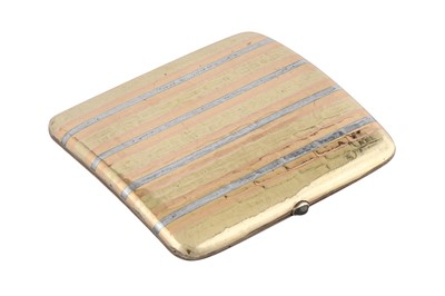 Lot 50 - An early 20th century American gold overlay silver cigarette case, circa 1920
