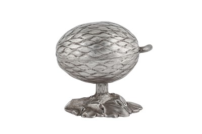 Lot 340 - Judaica – An early 20th century German 800 standard silver etrog box, Berlin circa 1900 by H. Meyen and Co