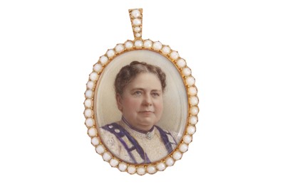 Lot 203 - λ A PORTRAIT MINIATURE PENDANT, BEGINING OF THE 20TH CENTURY