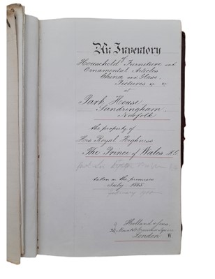 Lot 31 - INVENTORY OF THE HOUSEHOLD FURNITURE AND ORNAMENTAL ARTICLES [...]AT PARK HOUSE, SANDRINGHAM