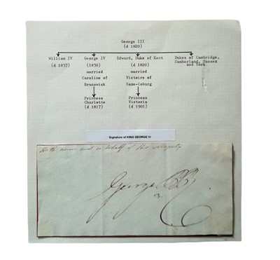 Lot 4 - A CLIPPED SIGNATURE OF GEORGE IV WHEN PRINCE REGENT