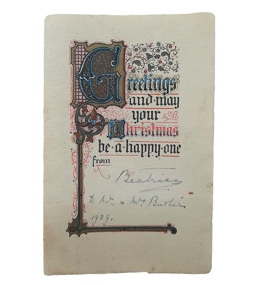 Lot 41 - A CHRISTMAS CARD SIGNED BY PRINCESS BEATRICE OF THE UNITED KINGDOM