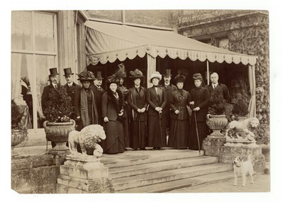 Lot 35 - VINTAGE LANDSCAPE GROUP PHOTOGRAPH SHOWING QUEEN ALEXANDRA