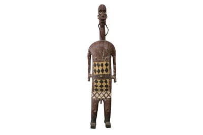 Lot 255 - A 19TH CENTURY NGATA ANTHROPOMORPHIC POLYCHROME EFOMBA RELIQUARY FIGURE