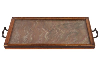Lot 149 - A 19TH CENTURY MAHOGANY TWIN HANDLED TEA TRAY
