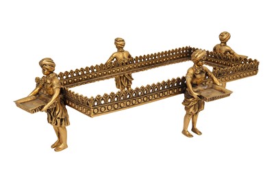 Lot 755 - A BRASS SMOKER'S COMPENDIUM WITH MOORISH SERVANTS