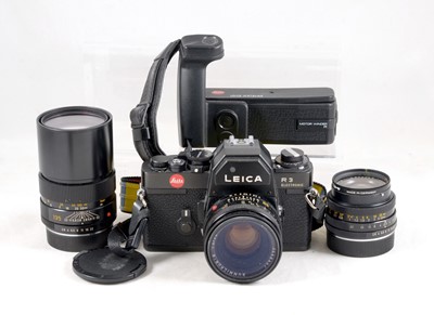 Lot 87 - A 3-Lens, Black Leica R3 Electronic Outfit.
