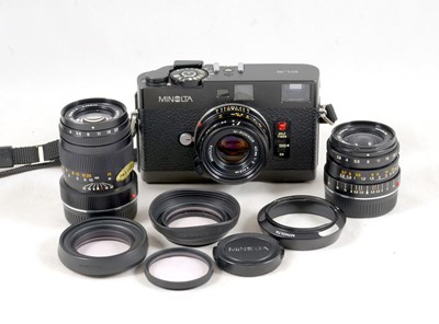 Lot 151 - A Good 3-Lens Minolta CLE Rangefinder Outfit.