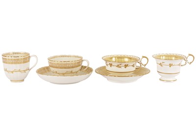Lot 139 - A ROYAL CROWN DERBY FLUTED PORCELAIN TRIO, CIRCA 1782-1800