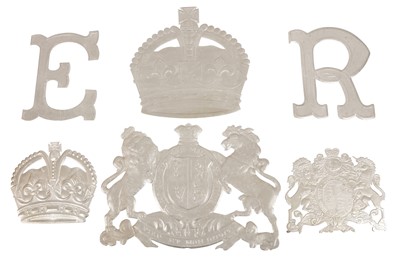 Lot 67 - SET OF SILVERED CARDBOARD DECORATIONS MADE FOR THE 1953 CORONATION