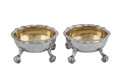 Lot 311 - A pair of early 18th century silver salts, probably Austrian circa 1730