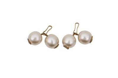 Lot 537 - Chanel Pearl CC Logo Cufflinks