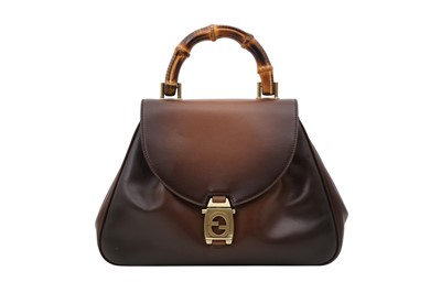 Lot 447 - Gucci Brown Ombre Bamboo Top Handle Bag