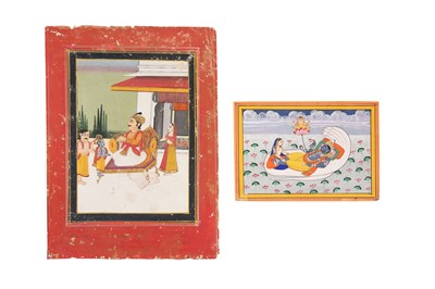 Lot 566 - TWO INDIAN PAINTINGS DEPICTING HINDU VAISHNAVA GODS