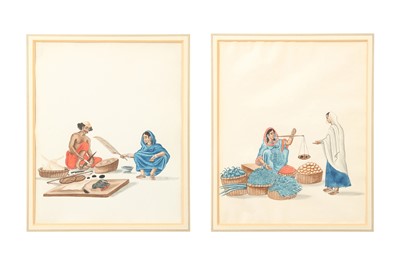 Lot 523 - TWO COMPANY SCHOOL PORTRAITS OF INDIAN TRADESMEN