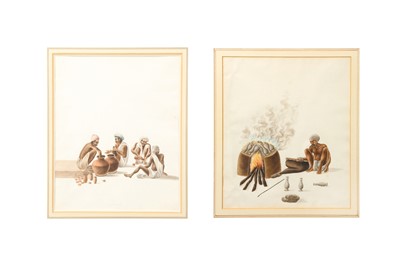 Lot 525 - TWO COMPANY SCHOOL PORTRAITS OF INDIAN POTTERS