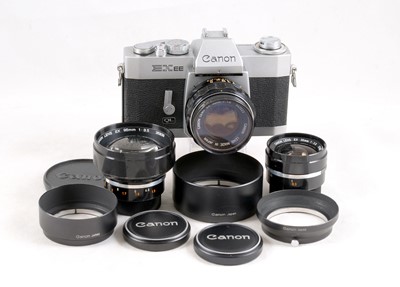 Lot 519 - A Good Canon EX EE Film Camera Outfit.