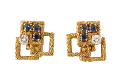 Lot 72 - Mauboussin Ι A pair of sapphire and diamond earclips