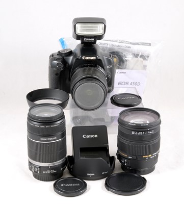 Lot 592 - Canon EOS450D DSLR Outfit.