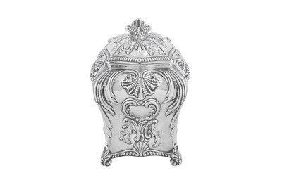 Lot 522 - A Victorian sterling silver tea caddy, London 1894 by Thomas Bradbury and Son