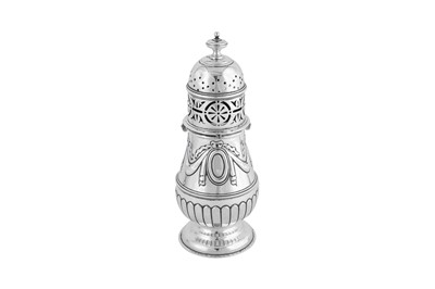 Lot 489 - An Edwardian sterling silver sugar caster, London 1902 by William Hutton and Sons