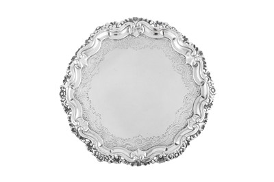 Lot 346 - A mid - 18th century Portuguese silver salver, Porto circa 1760 by João Coelho Sampaio (1719–84, active from 1742)