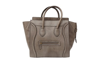 Lot 375 - λ Celine Grey Python Mini Luggage Tote